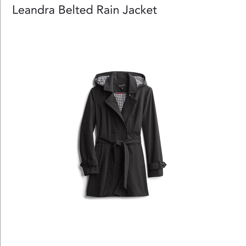 Black spring weight rain coat